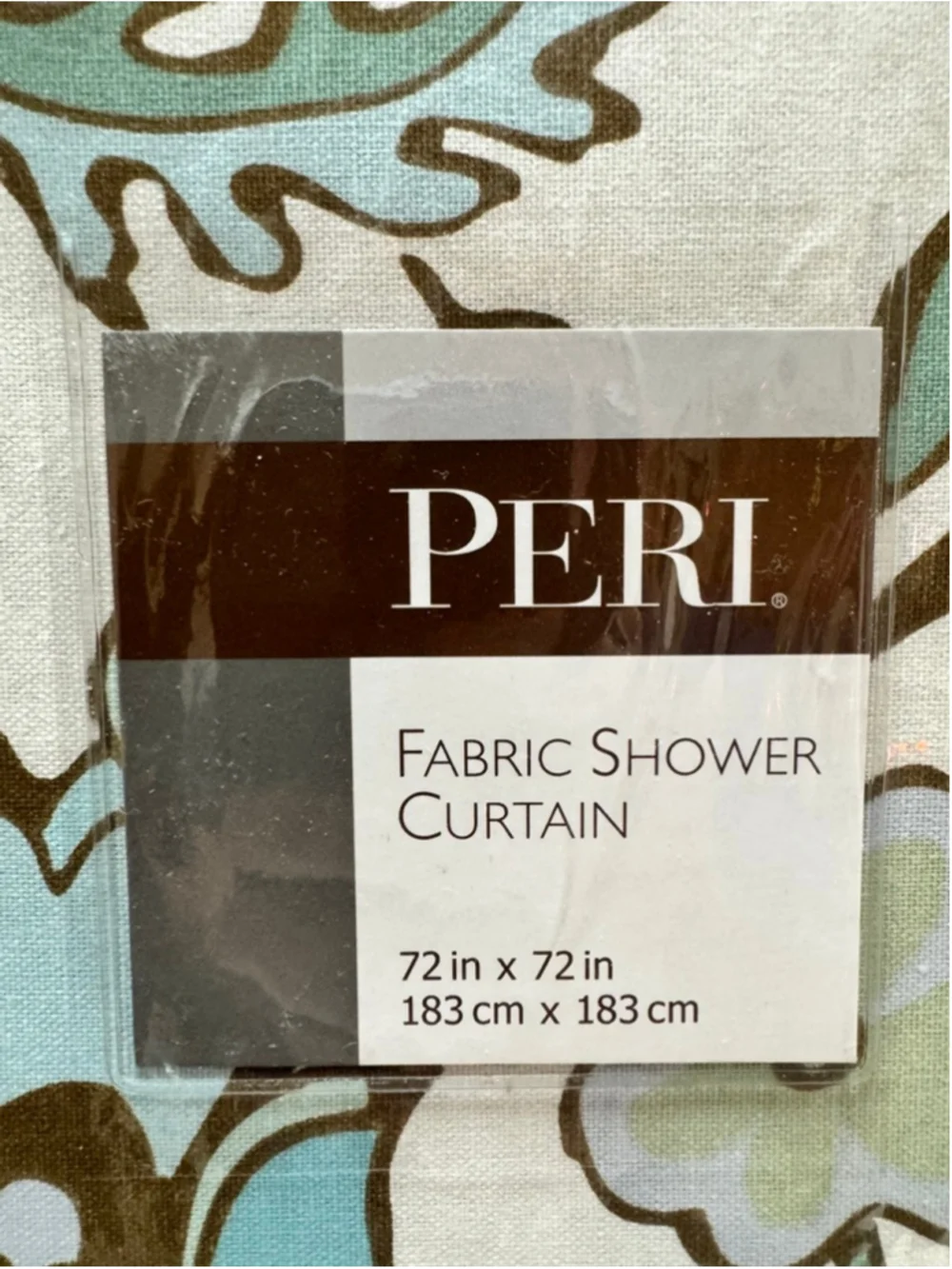 PERI Fabric 100% Cotton Shower Curtain Standard White Blue Floral 72x72